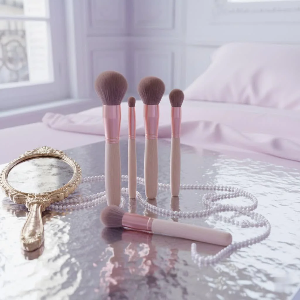 Assortment of high-quality Japanese makeup brushes