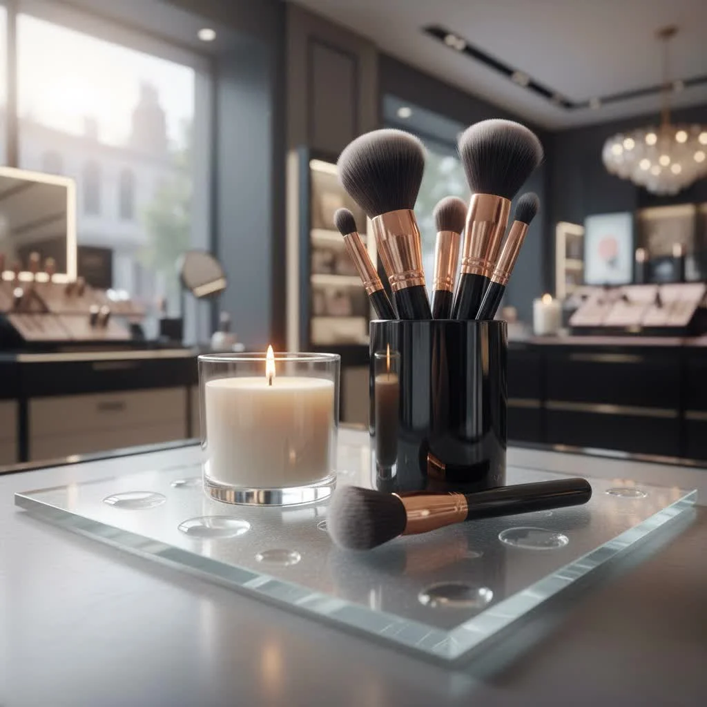 Close-up of Sigma makeup brushes with various shapes and sizes