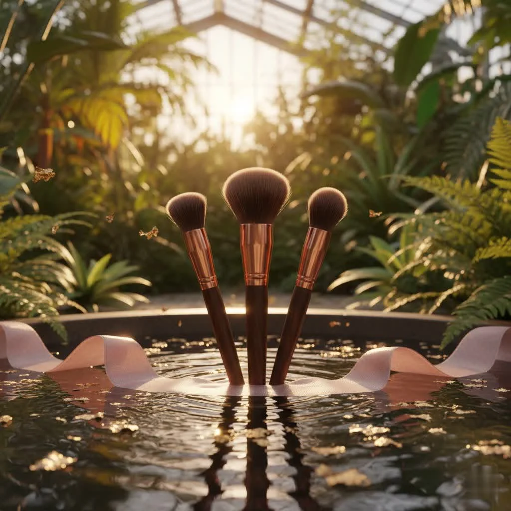 Close-up of Jessup makeup brushes with soft, dense bristles