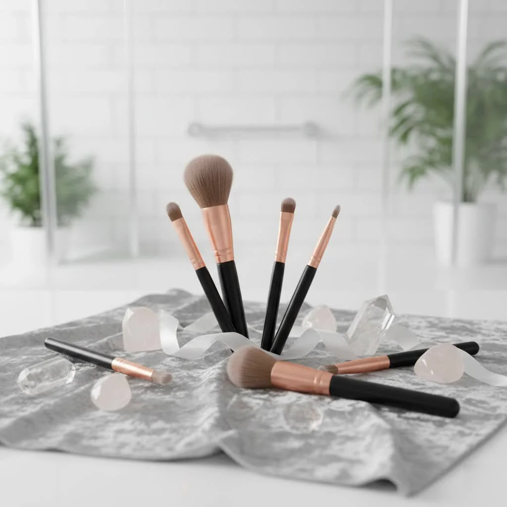 Assortment of inexpensive makeup brushes for various applications